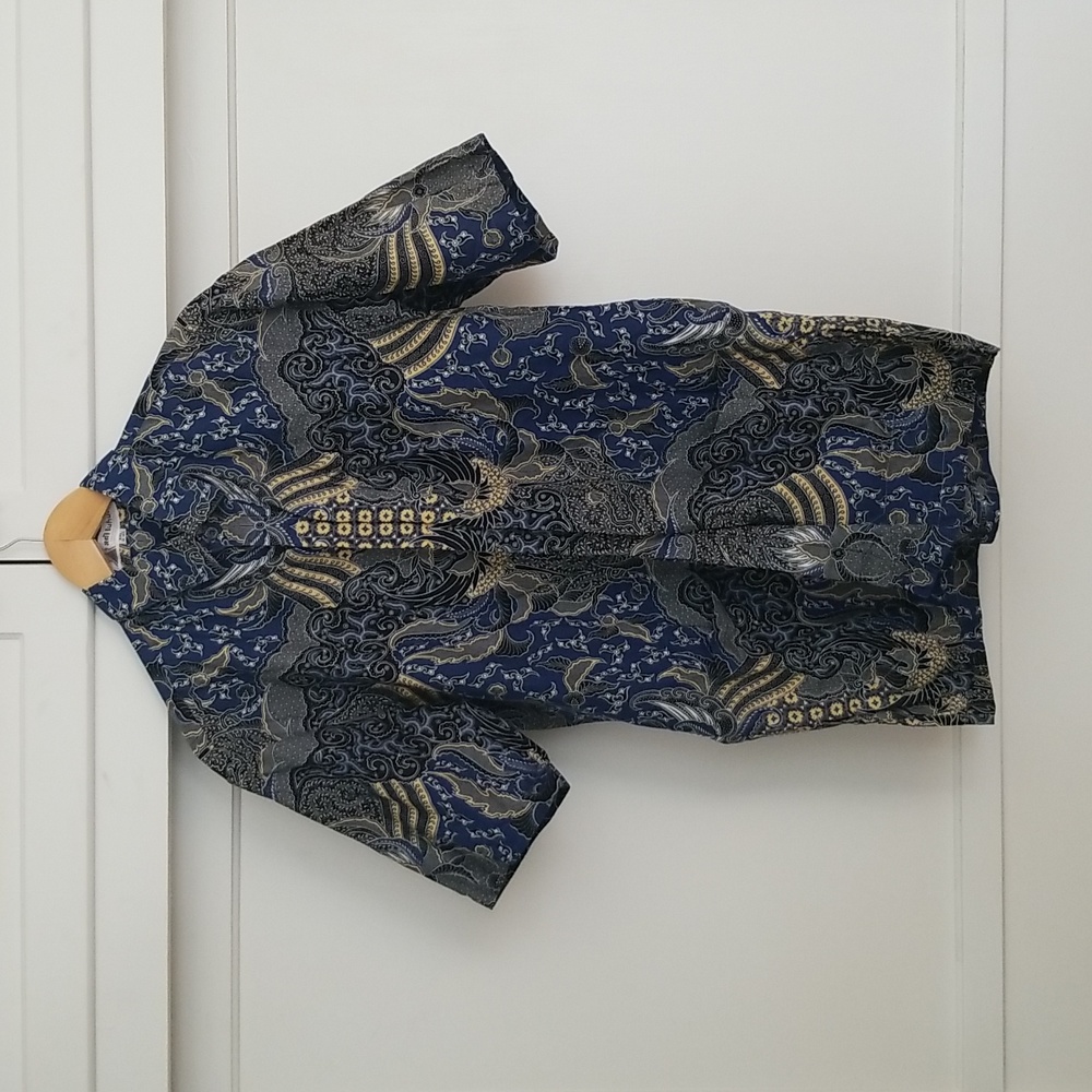 Blue Tropical Style Shirt VGUC